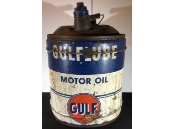 5 Gallon Gulflube Motor Oil Can