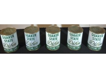 Vintage Quaker State Deluxe Motor Oil Quart Cans (Full)