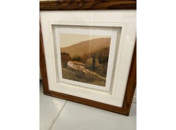 Pair Of Sepia Landscape Photographs Beautifully Framed.  Detailing Is Lovely - Ready To Hang