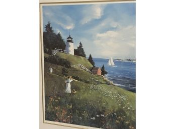 Large Print Of Lighthouse On A Hill.