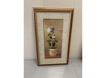 Hydrangea!  Gorgeous Cut Flower In A Lovely Vase - Beautifully Framed - 27.5'x16