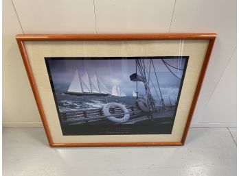 Framed Photo Print Of The J Class Yacht 'Astra' At The Nioulargue Regatta.  Photo By Kos.