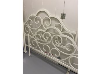 White Metal Head And Foot For Queen Bed - No Hardware Included