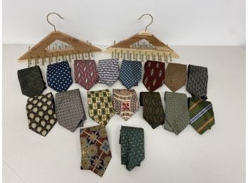 Collection Of Burberry Ties And Cedar Hangers