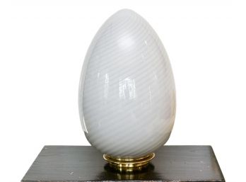 Vintage Vetri Murano Blown Glass Swirl Egg Lamp
