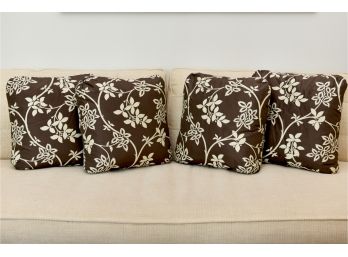 Set Of Four Scalamandre Silk Fabric Decorative Pillows