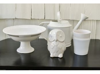 Vintage Portuguese Ceriart Pedestal Bowl, West Elm Ceramic Owl And More