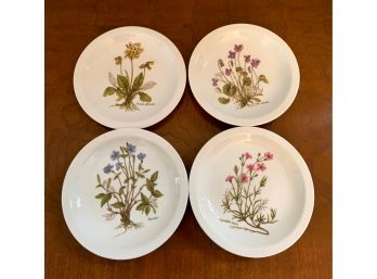 Set Of 4 J.K.W. Floral Dessert Plates
