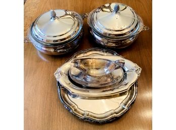 Hollowware Grouping With 2 Covered Pyrex Serving Pieces
