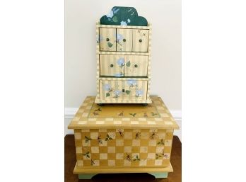 Hand-painted  Storage Caddy And Box