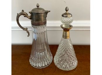 Crystal Decanter And Pitcher