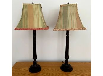 Pair Of Lamps With Black Base