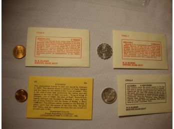 Ethiopia 1944, Botswana 1976, Algeria 1974, 1977 And Rwanda 1970 Coins