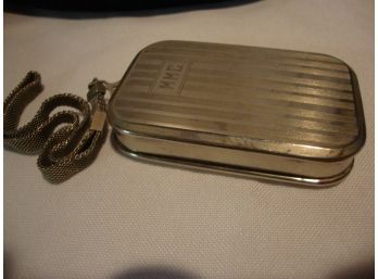 Antique W&H Co. Silver Make Up Case With Mesh Handle