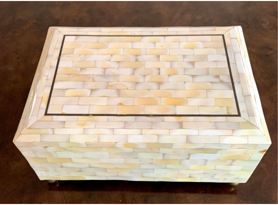Maitland Smith Large Tessellated Box With Mahogany Interior