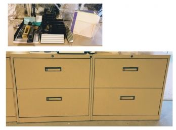 Pair Of File Cabinets And Office Supplies- Great Condition( 1 Of 2)