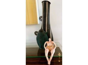Artisan Trio - Handcrafted Bathing Lady And Objets D'Arts