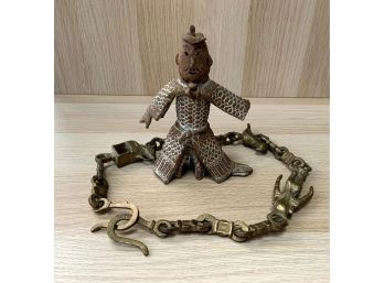 Bronze Chain And Clay Figure