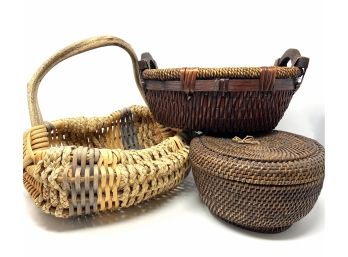 Trio Of Vintage Baskets
