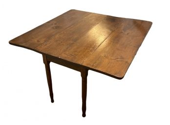 Vintage Farmhouse Wooden Table With Drop Leaves