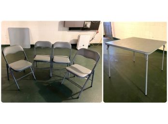 Folding Table And Four Folding Chairs
