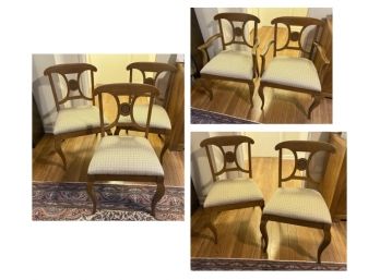 Set Of Seven Vintage Pierced Back Dining Chairs