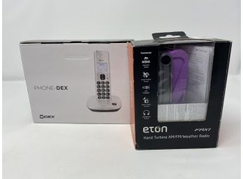 Widex Phone-dex -streams To Hearing Aids, And Eton Hand Turbine AM FM Weather Radio