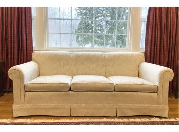 Ethan Allen Three Cushion Rolled Arm Sofa