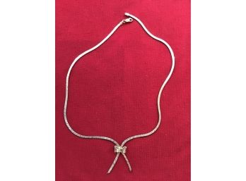 Sterling Silver Ribbon Necklace 6.2 Grams