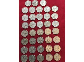 Lot Of 38 1960's Silver Quarters