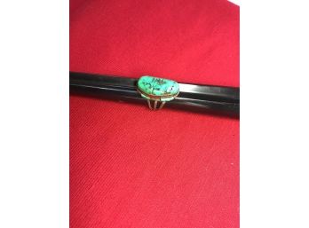 Large Vintage Turquoise Sterling Silver Ring Size 8