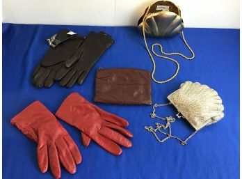 Vintage Leather Glove And Purse Lot