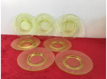 Uranium Glass Dessert Plates