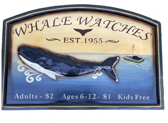 Vintage Whale Watching Sign