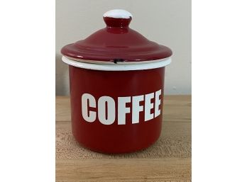 Vintage Red Emalia Olkusz 1907 RED Enamel Coffee Canister Rare