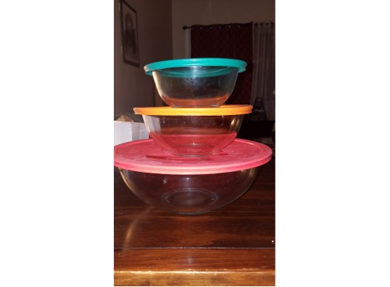 3- Pyrex Glass Bowls