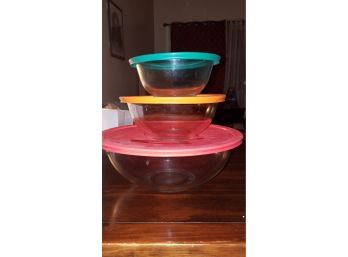 3- Pyrex Glass Bowls