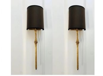 Classy Gold Bamboo Wall Sconces(2)