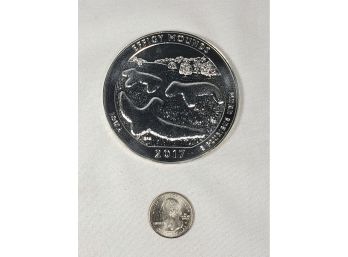 Giant 2017 Effigy Mounds  America The Beautiful***  5oz***** .999 Silver Quarter In Plastic Case