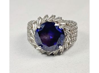 Stunning Sterling Silver Blue Stone Ring