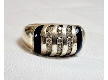 Sterling Silver Blue Stone Vintage Ring