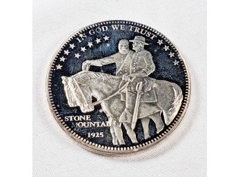 Stone Mountain 1 Oz Silver .999 Coin Civil War