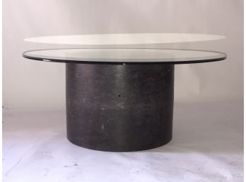 Industrial Base Glass Top Coffee Table