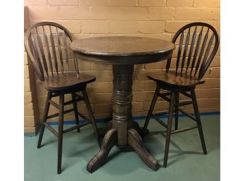 Well Made Oak Bar Height Table And Chairs
