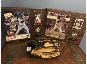 DAVID ORTIZ Collectable Plaques And A Wilson Leather Glove