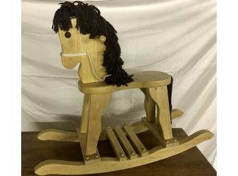 Adorable Vintage Wooden Rocking Horse ( 2 Of 2 Listed Separately In This Auction)
