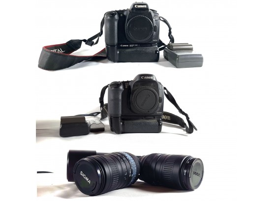 Canon EOS 10D DSLR And Canon EOS 20D DSLR - Pair Of Sigma Lenses 100-300mm