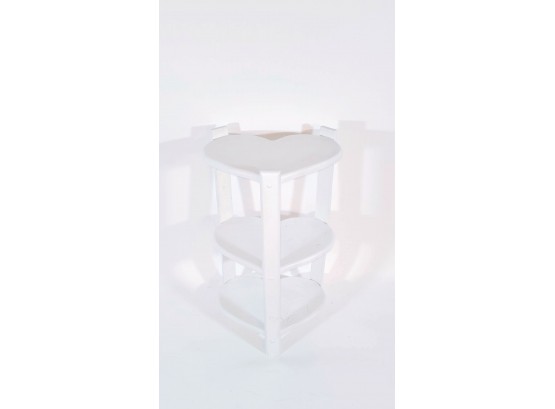 White 3 Tier Heart Shaped Accent Table