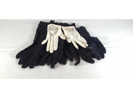Group Of Women's Satin And Suede Gloves