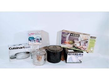 Group Of Pots And Pans- Some New, Some Gently Used - Cuisinart, Revere Wear